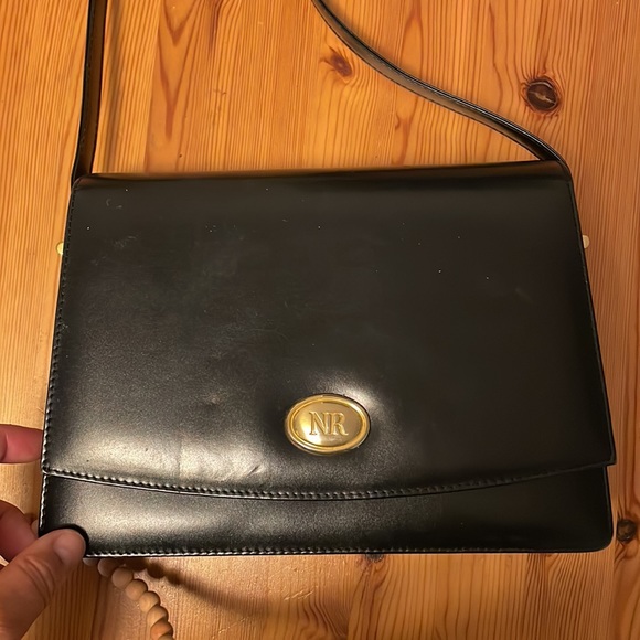 Vintage Nina Ricci leather bag black strap NR ❤️ - Picture 2 of 5
